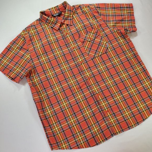 Outdoor Research Shirt Seapine Mens 3XL Orange Plaid Button Down Hiking Gorpcore - Picture 4 of 14